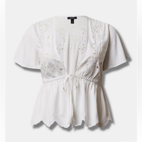 Torrid Battenberg Lace Crop Tie Kimono 3 NWT - Picture 5 of 6